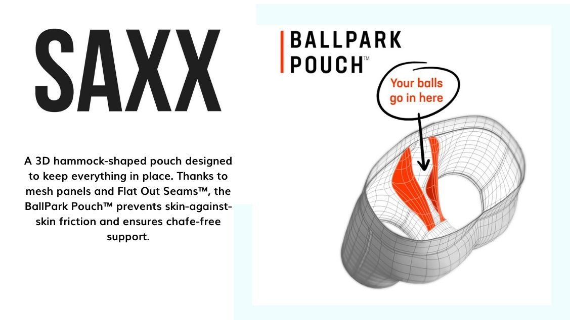 What makes SAXX so great? It's the BallPark Pouch! Engineered to keep your  balls in the most comfortable thing in the world - a hammock